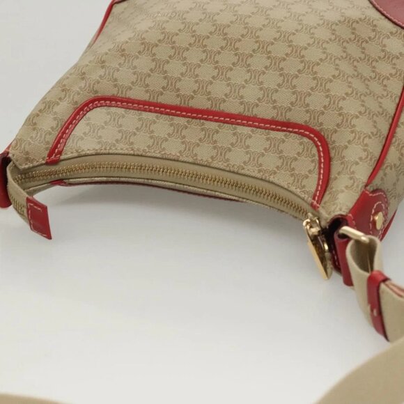 CELINE Macadam Canvas Shoulder Bag Beige Gold Auth 123951 - Picture 12 of 15